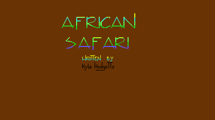 A safari 3532 Title Screen